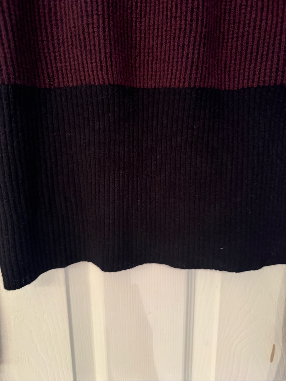 Equipment Ribbed Two-Tone Crewneck Sweater Women’s Purple & Blue Size Small - Picture 7 of 9